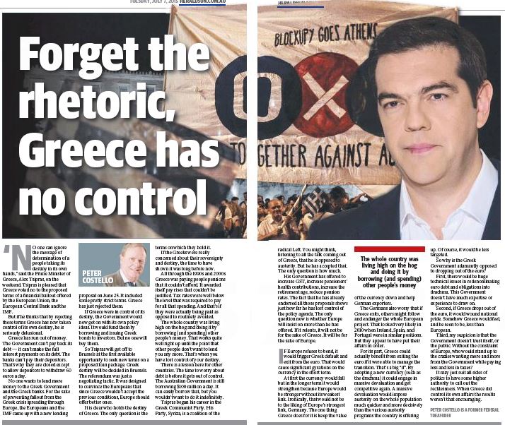 Forget the rhetoric, Greece has no control