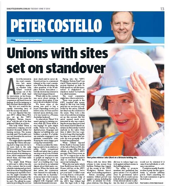 Unions with sites set on standover